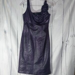 Muse Faux Snakeskin Whimsigoth Dress With Rosette Detail